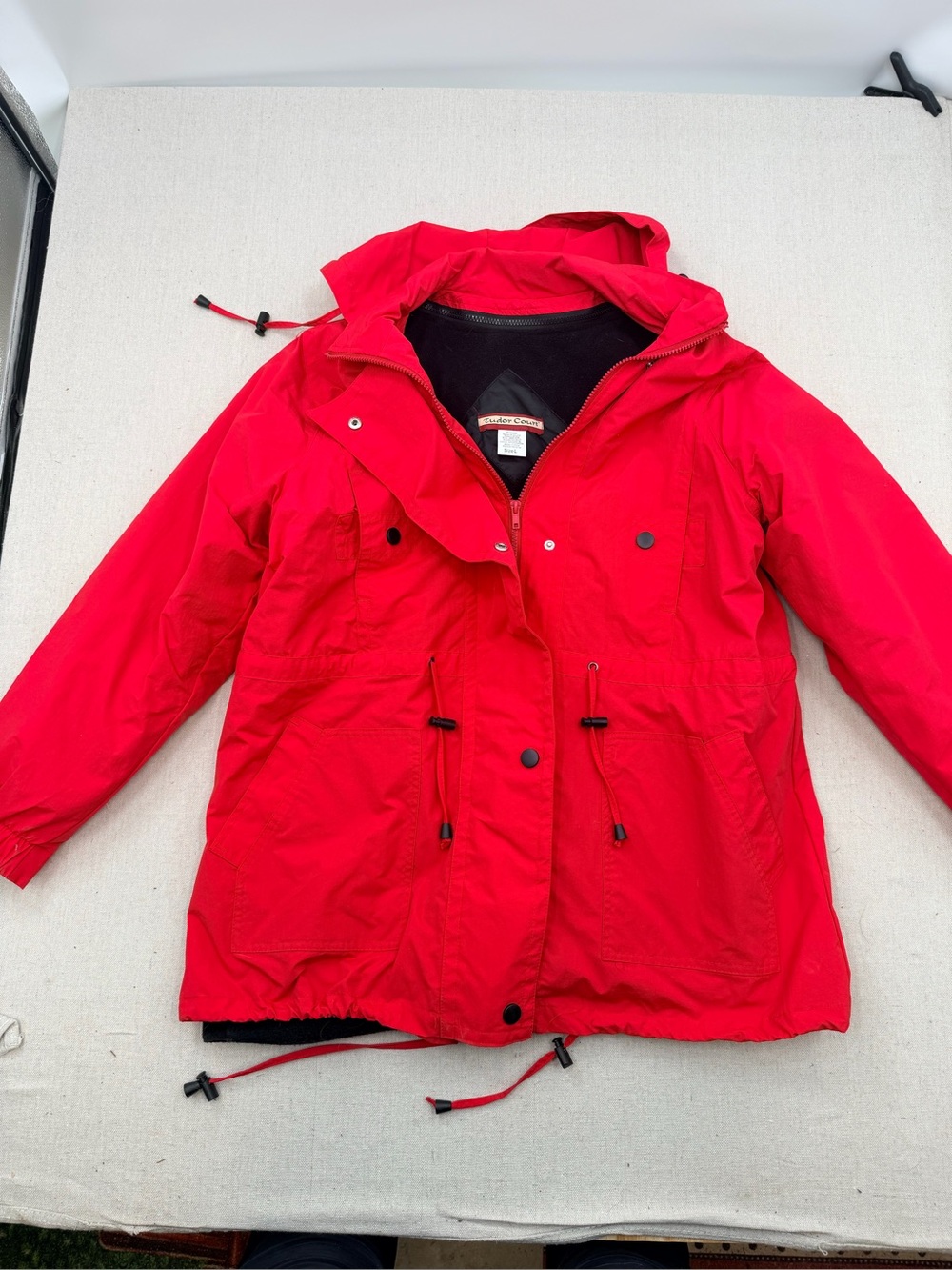 Tudor Court Red Hooded Outdoor Jacket